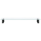 Monitor Stand Black 80x20x8 cm Tempered Glass and Metal - Top-Down View