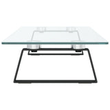 Monitor Stand Black 80x20x8 cm Tempered Glass and Metal - 45-Degree Angle