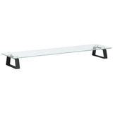 Monitor Stand Black 80x20x8 cm Tempered Glass and Metal - Rear View