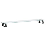 Monitor Stand Black 100x20x8 cm Tempered Glass and Metal - Front View