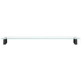 Monitor Stand Black 100x20x8 cm Tempered Glass and Metal - Top-Down View