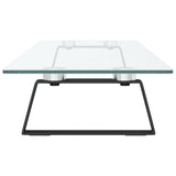 Monitor Stand Black 100x20x8 cm Tempered Glass and Metal - 45-Degree Angle