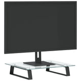 Monitor Stand Black 40x35x8 cm Tempered Glass and Metal - Side View