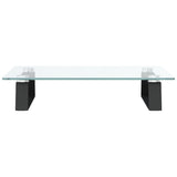 Monitor Stand Black 40x35x8 cm Tempered Glass and Metal - Top-Down View