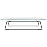 Monitor Stand Black 40x35x8 cm Tempered Glass and Metal - 45-Degree Angle