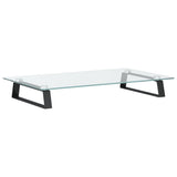Monitor Stand Black 60x35x8 cm Tempered Glass and Metal - Front View