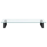 Monitor Stand Black 60x35x8 cm Tempered Glass and Metal - Top-Down View