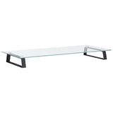 Monitor Stand Black 80x35x8 cm Tempered Glass and Metal - Front View