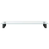 Monitor Stand Black 80x35x8 cm Tempered Glass and Metal - Top-Down View