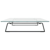 Monitor Stand Black 80x35x8 cm Tempered Glass and Metal - 45-Degree Angle