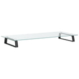 Monitor Stand Black 80x35x8 cm Tempered Glass and Metal - Rear View