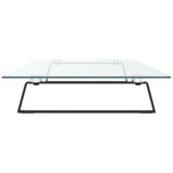 Monitor Stand Black 100x35x8 cm Tempered Glass and Metal