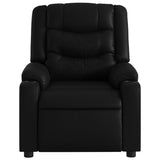 Massage Recliner Chair Black Faux Leather - Close-Up Angle