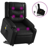 Electric Massage Recliner Chair Black Faux Leather - Front View