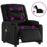 Stand up Massage Recliner Chair Black Faux Leather - Front View