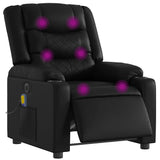 Stand up Massage Recliner Chair Black Faux Leather