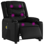 Stand up Massage Recliner Chair Black Faux Leather
