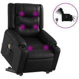 Electric Stand up Massage Recliner Chair Black Faux Leather - Front View