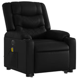 Electric Stand up Massage Recliner Chair Black Faux Leather - Top-Down View