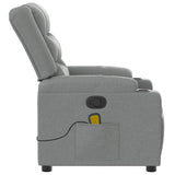 Massage Recliner Chair Light Grey Fabric - Low Angle