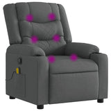 Massage Recliner Chair Dark Grey Fabric - Front View