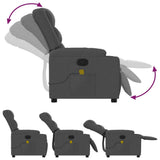 Massage Recliner Chair Dark Grey Fabric - 45-Degree Angle