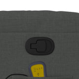 Massage Recliner Chair Dark Grey Fabric - Extra Image