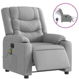 Electric Massage Recliner Chair Light Grey Fabric - Front View