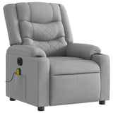 Electric Massage Recliner Chair Light Grey Fabric - Top-Down View