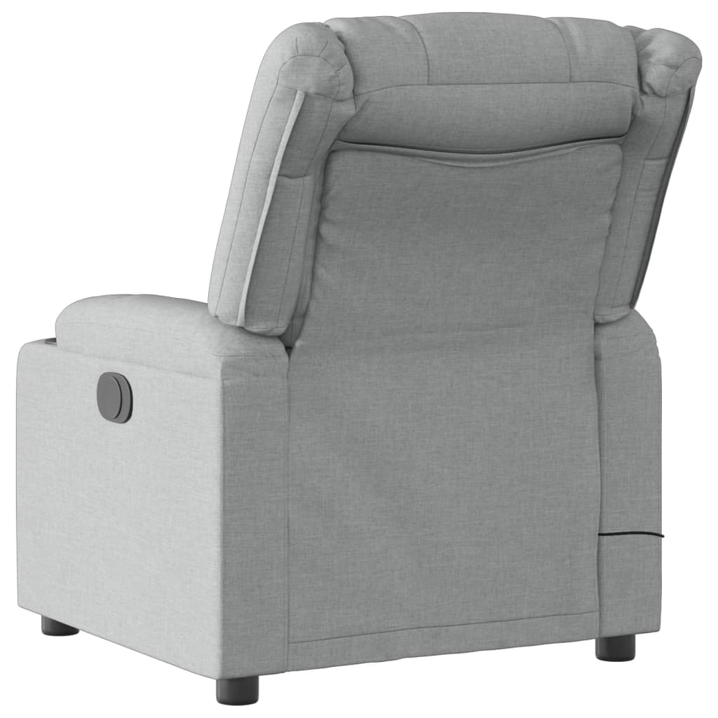 Electric Massage Recliner Chair Light Grey Fabric