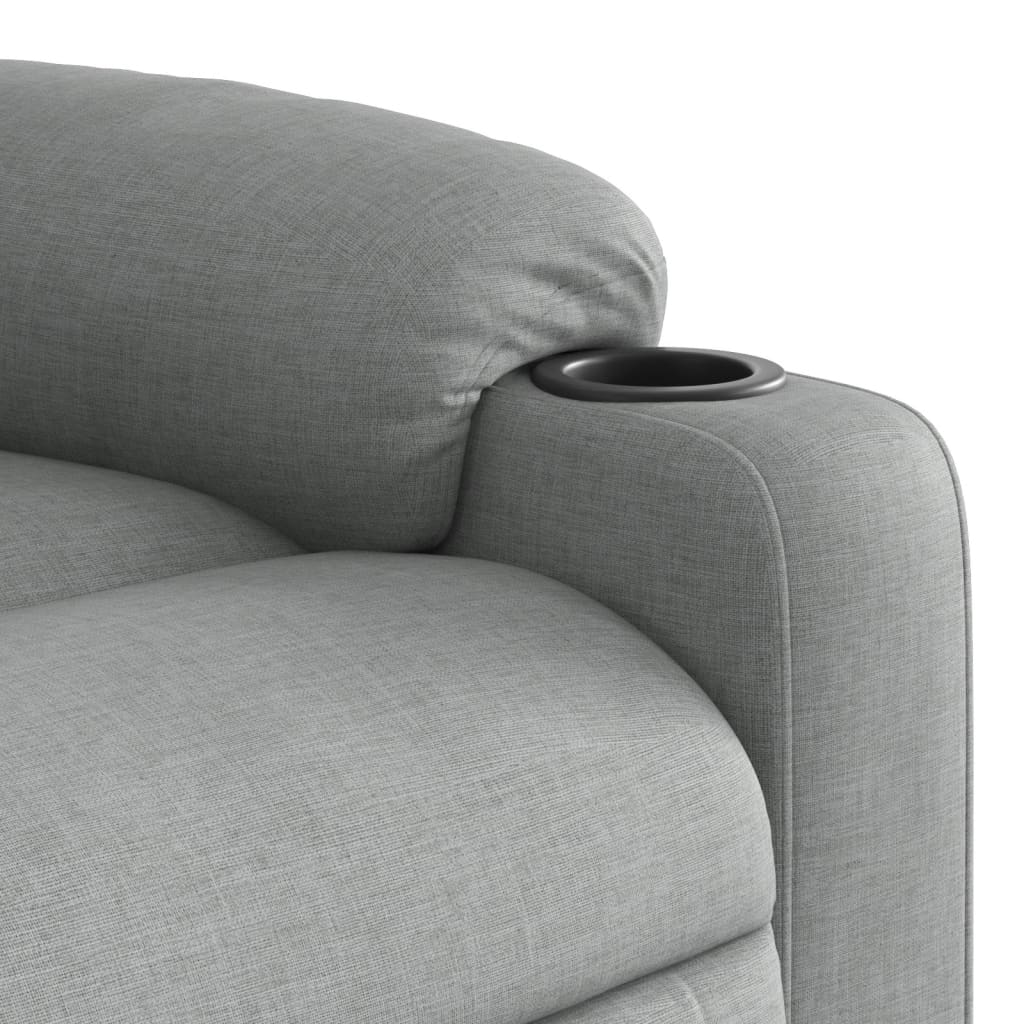 Electric Massage Recliner Chair Light Grey Fabric
