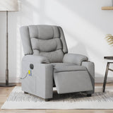 Electric Massage Recliner Chair Light Grey Fabric