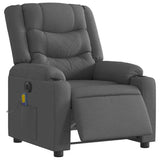 Electric Massage Recliner Chair Dark Grey Fabric - Side View