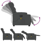 Electric Massage Recliner Chair Dark Grey Fabric