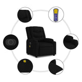 Electric Massage Recliner Chair Black Fabric - Close-Up Angle