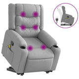 Stand up Massage Recliner Chair Light Grey Fabric - Front View