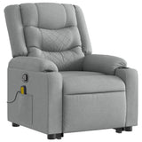 Stand up Massage Recliner Chair Light Grey Fabric - Side View