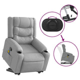 Stand up Massage Recliner Chair Light Grey Fabric - 45-Degree Angle