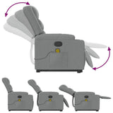 Stand up Massage Recliner Chair Light Grey Fabric - Rear View