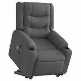 Stand up Massage Recliner Chair Dark Grey Fabric - Side View