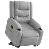 Electric Stand up Massage Recliner Chair Light Grey Fabric
