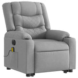 Electric Stand up Massage Recliner Chair Light Grey Fabric - Top-Down View