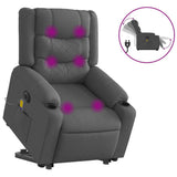 Electric Stand up Massage Recliner Chair Dark Grey Fabric - Front View