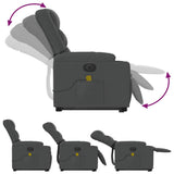 Electric Stand up Massage Recliner Chair Dark Grey Fabric - Close-Up Angle