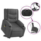 Electric Stand up Massage Recliner Chair Dark Grey Fabric - Extra Image
