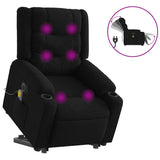 Electric Stand up Massage Recliner Chair Black Fabric - Front View