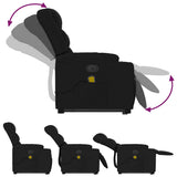 Electric Stand up Massage Recliner Chair Black Fabric - Close-Up Angle