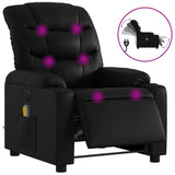 Electric Massage Recliner Chair Black Faux Leather