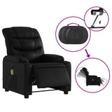 Electric Massage Recliner Chair Black Faux Leather - Rear View