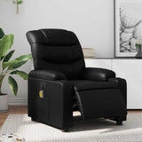 Electric Massage Recliner Chair Black Faux Leather